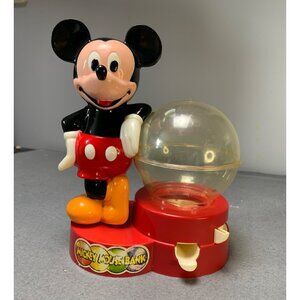 1986 Mickey Mouse Bank Gum Ball Dispenser By Walt Disney Superor Toys
